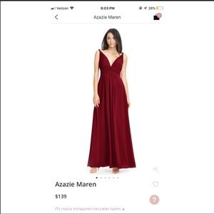 Azazie Burgundy Dress Size A-6